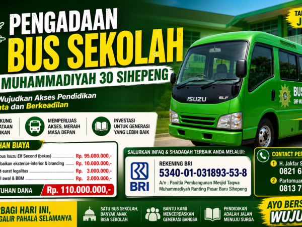 SMP Muhammadiyah 30 Sihepeng Galang Dana Pengadaan Bus Sekolah Demi Akses Pendidikan